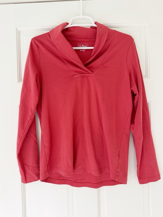 L.L. Bean Tops - L.L.BEAN top size M orange longsleeve cotton pullover shirt